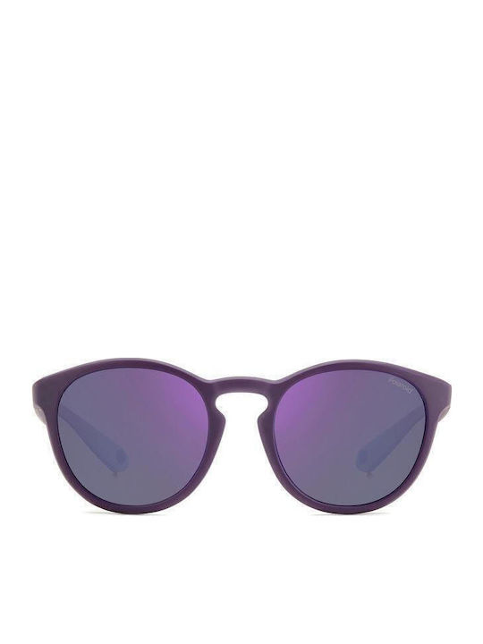 Polaroid Men's Sunglasses with Purple Plastic Frame and Purple Polarized Mirror Lens PLD7050/S B3V/MF