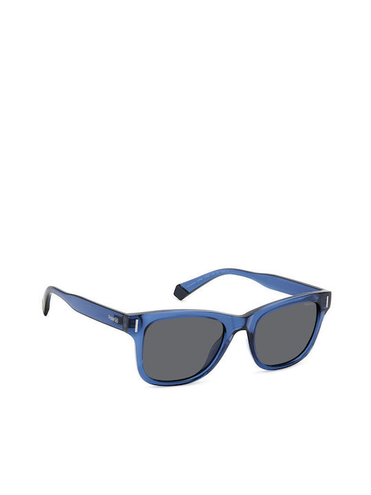 Polaroid Men's Sunglasses with Blue Plastic Frame and Gray Polarized Lens PLD6206/S PJP/M9