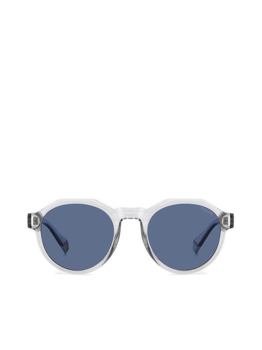 Polaroid Men's Sunglasses with Grey Horn-Rimmed Frame and Blue Polarized Lens PLD6207/S KB7/C3