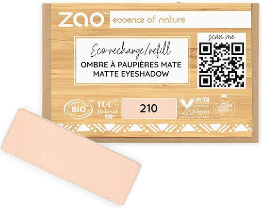 Zao Organic Makeup Rectangle Matte Shadow Refill Eye Shadow in Solid Form with Pink Color 1.3gr