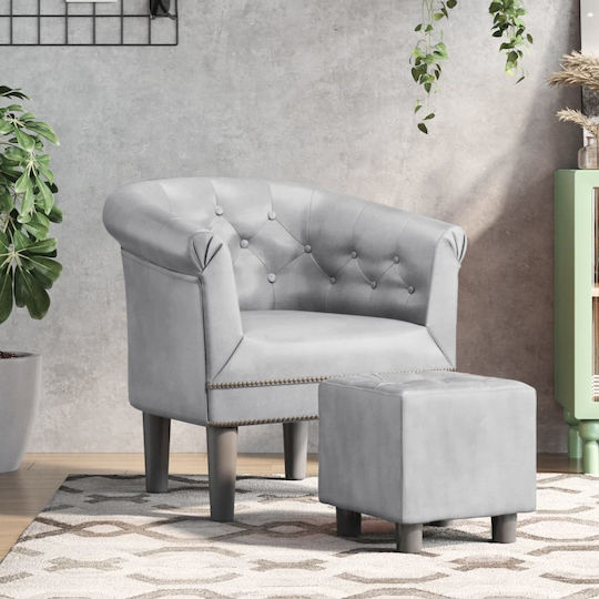 Μπάρελ Sessel mit Fußhocker Silver 70x56x68cm