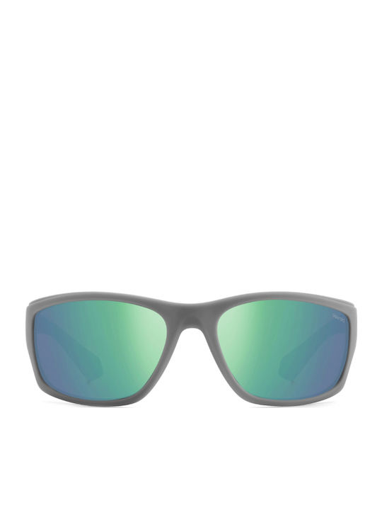 Polaroid Unisex Sunglasses with Gray Plastic Frame and Multicolour Polarized Mirror Lens PLD2135/S 3U5/5Z