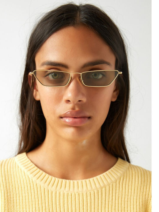 Kaleos Vale 004 Women's Sunglasses with Gold Metal Frame and Green Lens