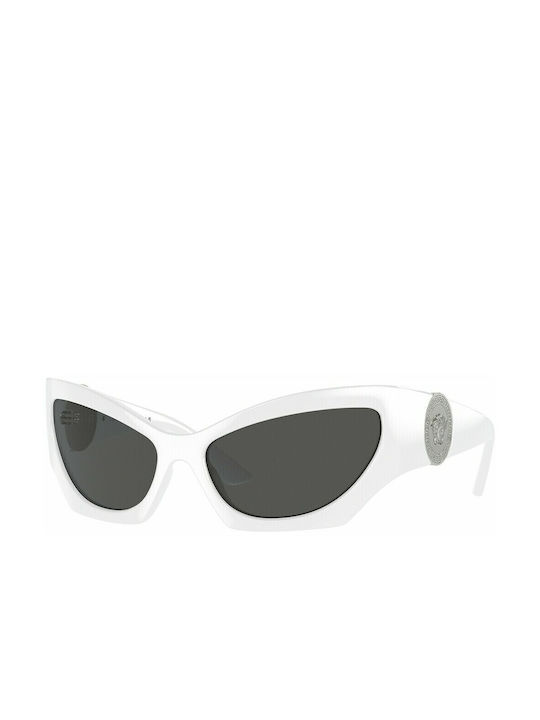 Versace Women's Sunglasses with White Plastic Frame and Gray Lens VE4450 314/87