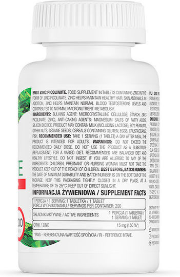 OstroVit Zinc Picolinate 200 tabs
