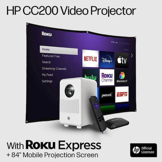 HP CC200 3-ΙΝ-1 Projector LCD Full HD Λάμπας LED με Ενσωματωμένα Ηχεία Λευκός