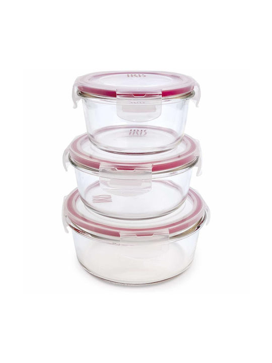 Iris Barcelona Glass Lunch Box Pink 840ml