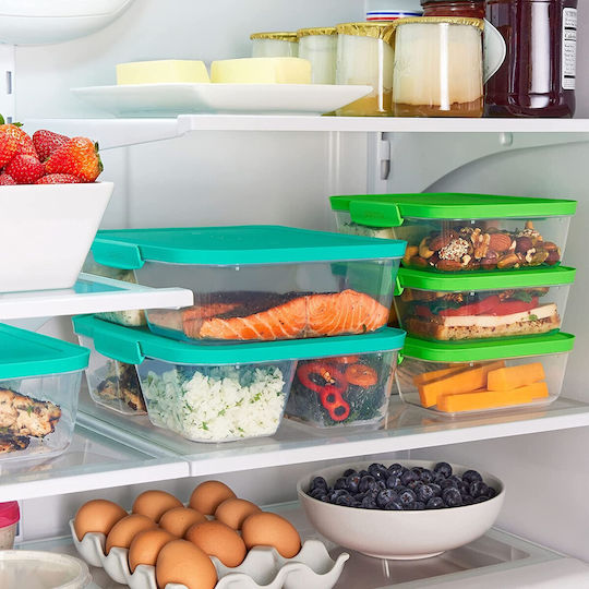 Sistema Set Plastic Lunch Boxes Transparent With Compartments 24x22.4cm 5 Pieces