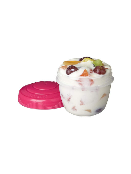 Sistema Yogurt To Go Σετ Πλαστικά Δοχεία Φαγητού Ροζ-Πράσινο 7.4x7.4cm 2τμχ