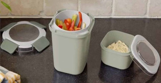 Sunware Cool Fresh Plastic Lunch Boxes Green with Compartments 12x12cm 2 Pieces