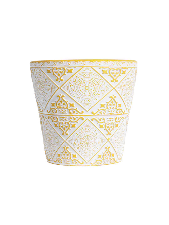 GloboStar Ghiveci Ceramică Alb 14x14x13εκ.