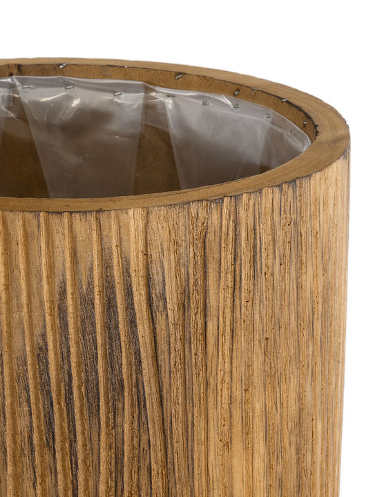 GloboStar Jamaica Planter Wooden Brown with Stand 27x27x61cm.