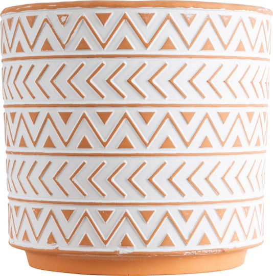 GloboStar Ghiveci Ceramică Alb 17.5x17.5x16.5εκ.