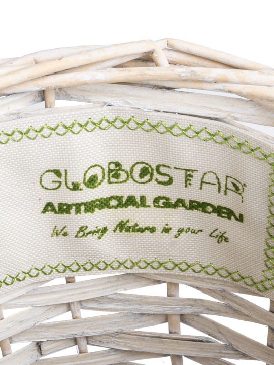 GloboStar Саксия Дърво Бял Със стойка 19x19x24εκ.