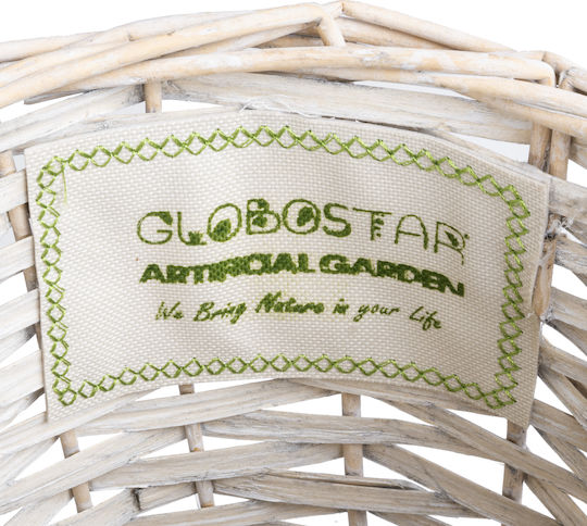 GloboStar Planter Wooden White with Stand 19x19x24cm.