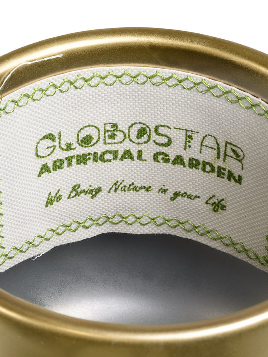 GloboStar Kerkyra Übertopf Keramik Gold 15x15x12.5εκ.