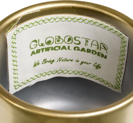 GloboStar Kerkyra Übertopf Keramik Gold 15x15x12.5εκ.