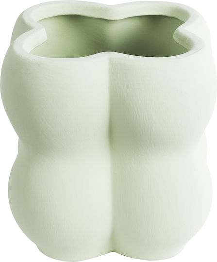 GloboStar Artificial Garden Athena Planter Ceramic Green with Stand 13x13x14cm.