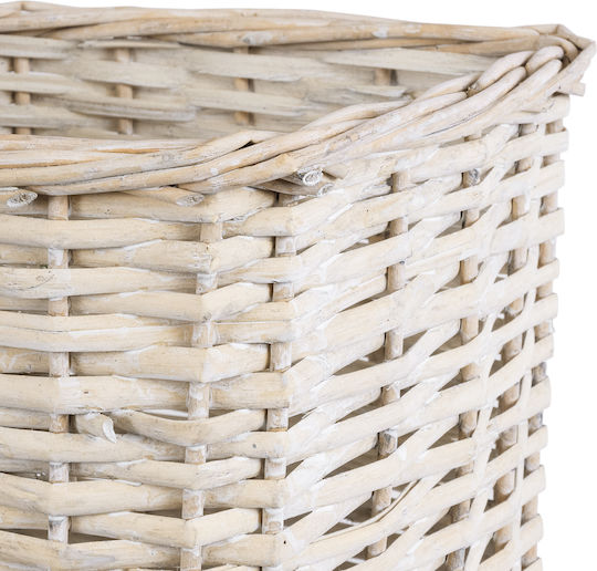GloboStar Kyoto Planter Wooden White with Stand 22x22x25cm.