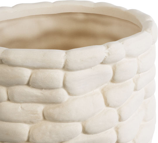 GloboStar Planter Ceramic White with Stand 15.5x15.5x15cm.