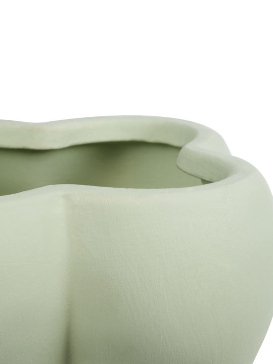 GloboStar Artificial Garden Athena Planter Ceramic Green with Stand 13x13x14cm.