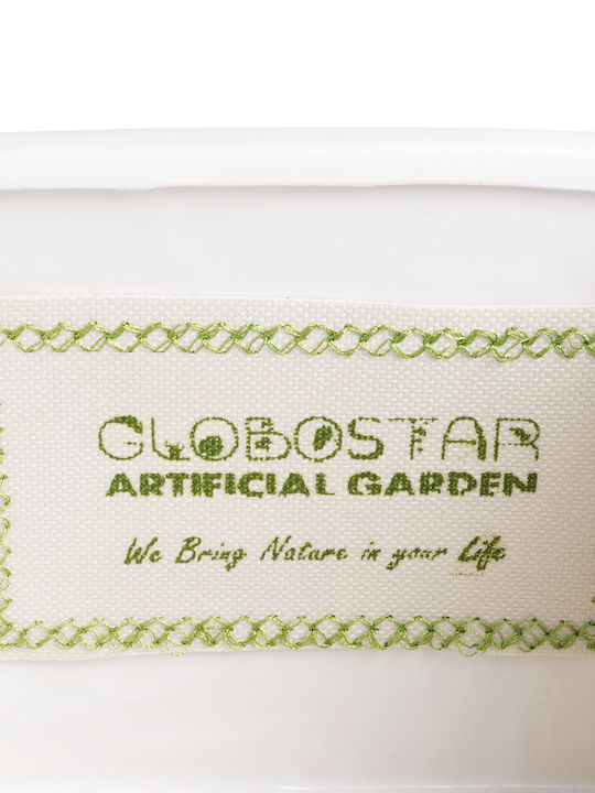 GloboStar Übertopf Keramik Weiß mit Gestell 16x16x16εκ.