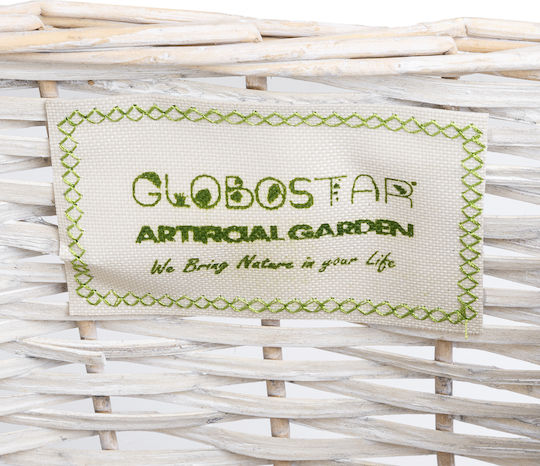 GloboStar Kyoto Planter Wooden White with Stand 22x22x25cm.