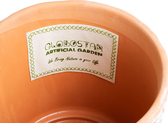GloboStar Ghiveci Ceramică Alb 17.5x17.5x16.5εκ.