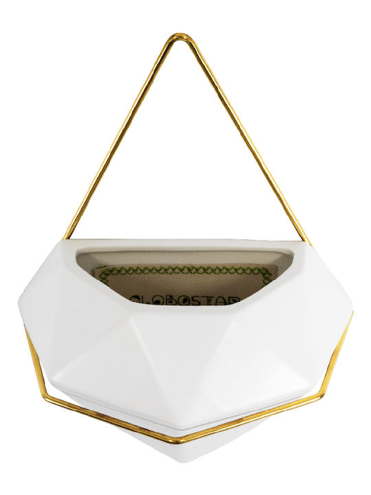 GloboStar Hängend Übertopf Keramik Weiß 20x10.5x30εκ.