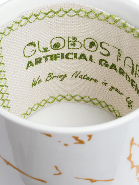 GloboStar Hängend Übertopf Keramik Weiß 10x10x40εκ.