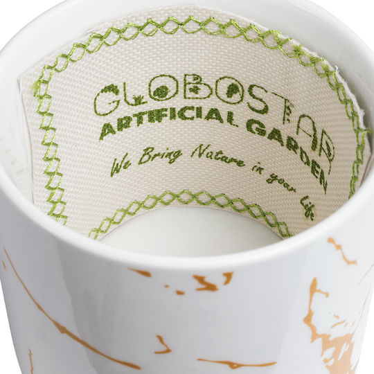GloboStar Suspendat Ghiveci Ceramică Alb 10x10x40εκ.