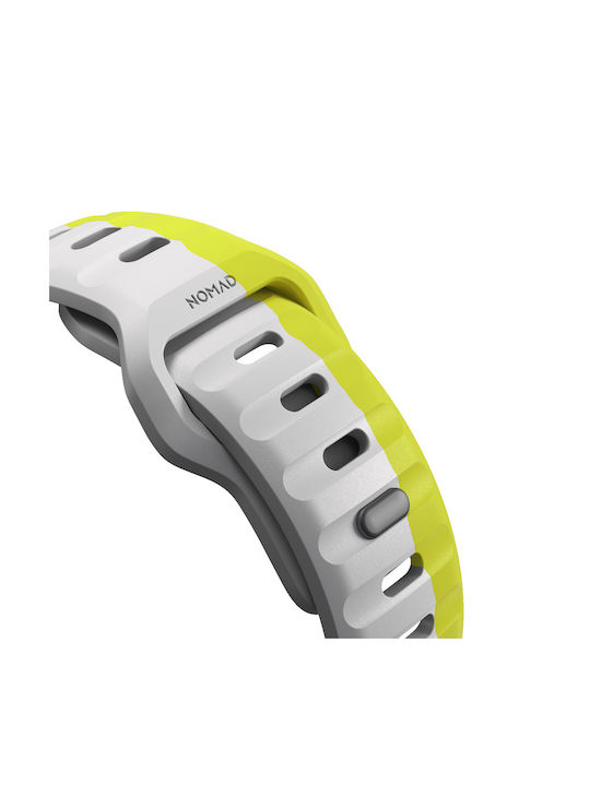 Nomad Sport Strap Λουράκι Σιλικόνης Lunar ΓΚΡΙ / High Volta LIME (Apple Watch 42/44/45mm)