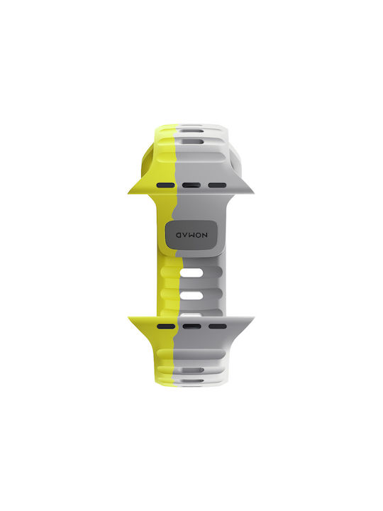 Nomad Sport Strap Λουράκι Σιλικόνης Lunar ΓΚΡΙ / High Volta LIME (Apple Watch 42/44/45mm)