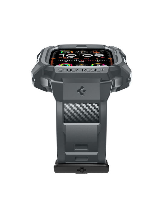 Spigen Rugged Armor ”pro” Λουράκι Σιλικόνης με Pin Γκρι (Apple Watch Ultra 49mm)