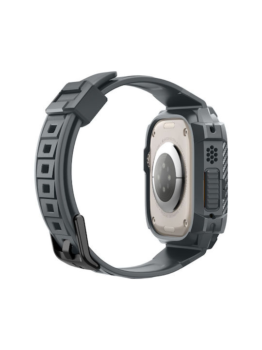 Spigen Rugged Armor ”pro” Λουράκι Σιλικόνης με Pin Γκρι (Apple Watch Ultra 49mm)