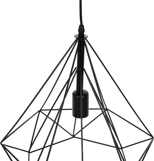 HomeMarkt Κρεμαστό Φωτιστικό Μαύρο με Ντουί E27 25x22εκ.