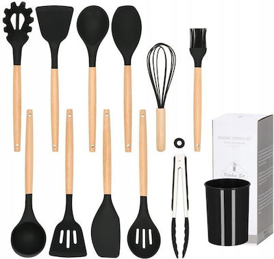 Springos Silicone Cooking Utensil Set Black 12pcs