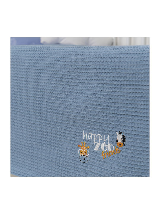 Naf Naf Одеяло Детско легло Pique Син Blue 140x110см.