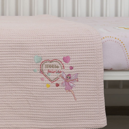 Naf Naf Decke Kinderbett Waffel Rosa Salmon/Pink 140x110cm