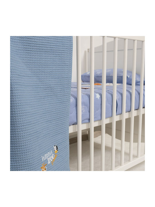 Naf Naf Одеяло Детско легло Pique Син Blue 140x110см.