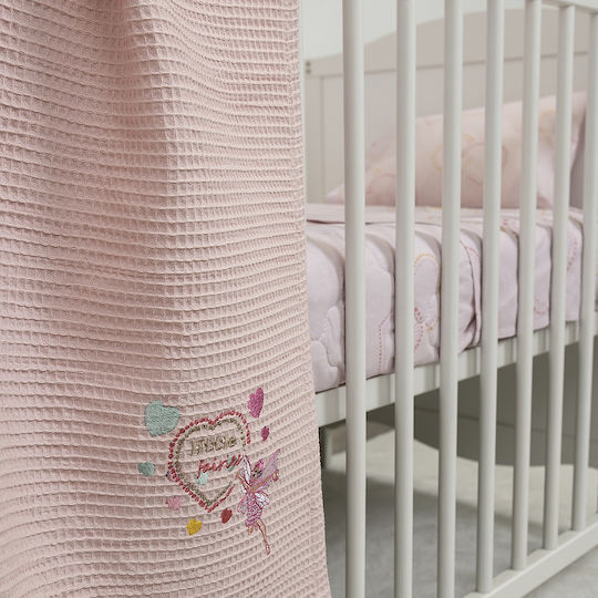 Naf Naf Decke Kinderbett Waffel Rosa Salmon/Pink 140x110cm
