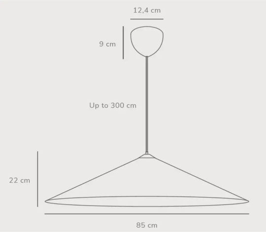 Nordlux Hill Hängelampe Weiß Glocke mit Fassung E27 85x22x300cm.