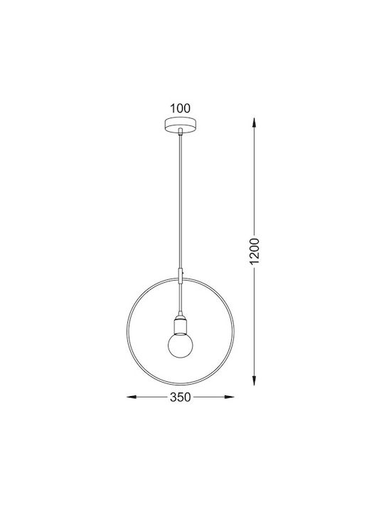 Aca Twiggy Brassy Pendant Ceiling Light with E27 Socket 35cm