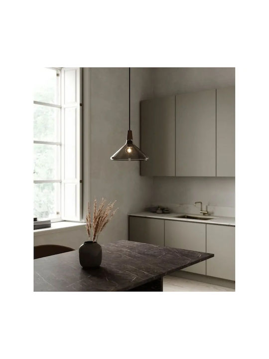 Nordlux Nori Pendant Light Single-Light Bell for Socket E27 Smoked