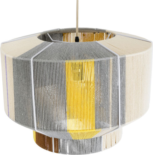 GloboStar Habana Ceiling Light Yellow Boho Grid with E27 Socket 50x35x35cm