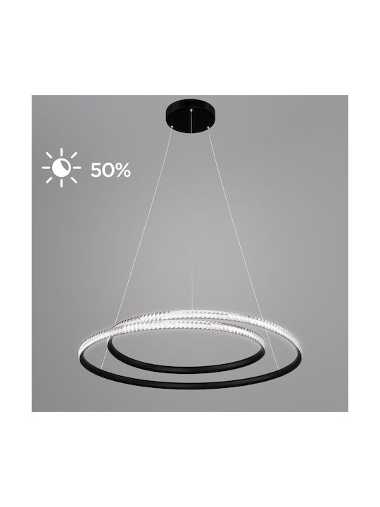 Alphab2b Brilliant Pendant Light Black 60x120cm