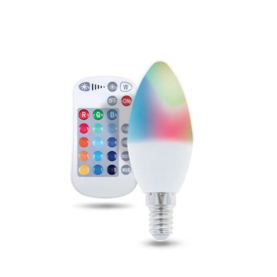 Forever Light Smart Lampe LED 9W für Fassung E14 und Form C37 RGBW 250lm