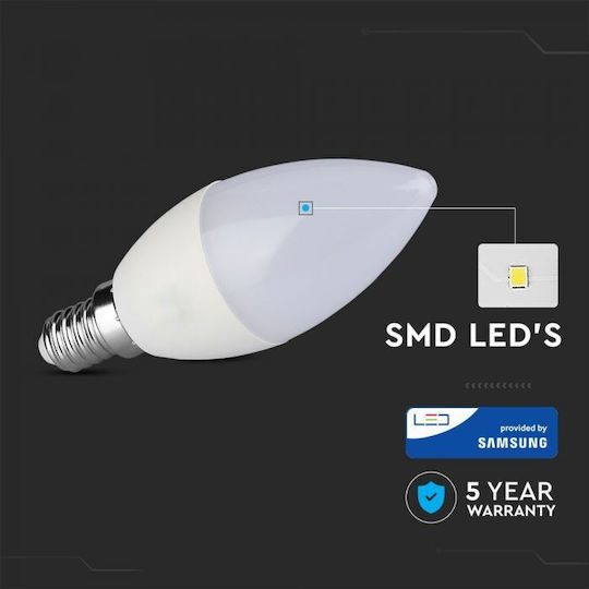 V-TAC VT-255 LED Bulb 4.5W 100mm for Socket E14 Natural White 470lm