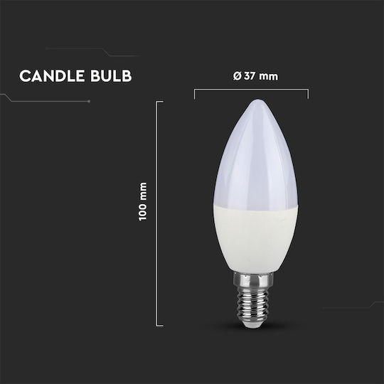 V-TAC VT-255 LED Bulb 4.5W 100mm for Socket E14 Natural White 470lm