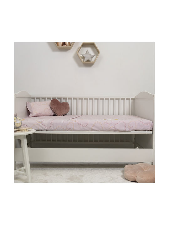 Naf Naf Baby Sheets Set Crib Cotton Pink 120x170cm 3pcs